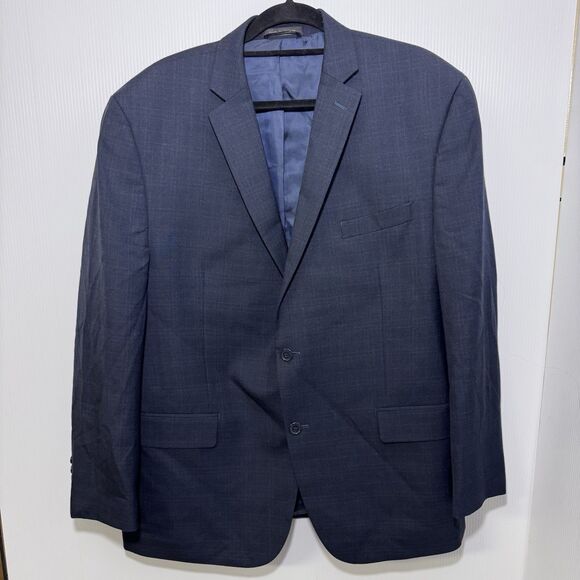 Michael Kors Jacket Mens 46R Navy Wool Blend Two Button Blazer Suit Sport Coat‎ - Picture 1 of 6